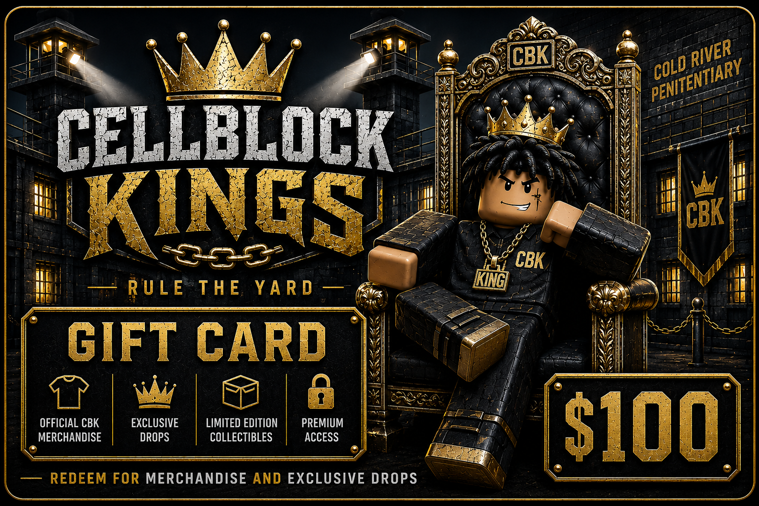 Cellblock Kings Gift Card - $100